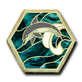 Dolphin Mosaic 16'' Hex Pattern