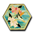 Hummer & Hibiscus Mosaic 16'' Hex