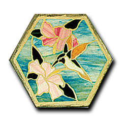 Hummer & Hibiscus Mosaic 16'' Hex