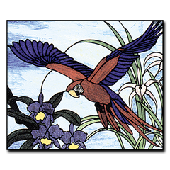 Flying Macaw & Orchids Pattern