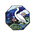 Egret & Water Lily Octagon Pattern