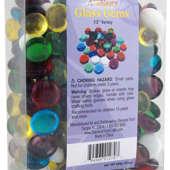 Glass Gems 1/2'' Mixed Colors