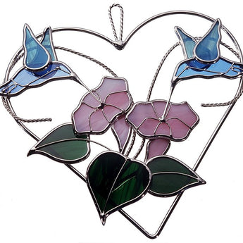 Finished Hummingbird Duo Heart Ring