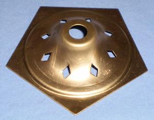 Small 5-Sided Stamped Brass Vase Cap with Flange