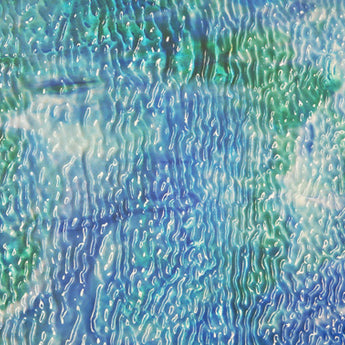 Uroboros Aqua Blue Opal and Sea Green on White with Cobalt Blue highlights Ripple 96 COE