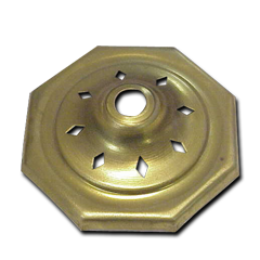 3'' Octagon Stamped Brass Vase Cap