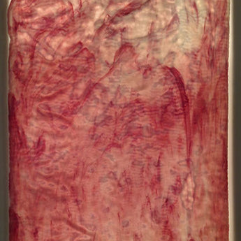 Youghiogheny White Opal with Bubblegum Pink Ripple Reproduction Glass