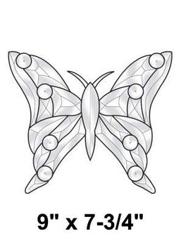Butterfly Bevel Cluster, 9" x 7-3/4",..29 Pieces