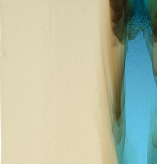 Bullseye French Vanilla with Light Turquoise Blue Cascade 90COE