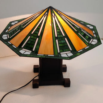 Reproduction Frank Lloyd Wright Dana Table Lamp with Metal Base