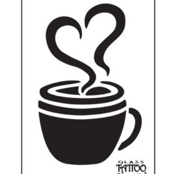 Steam Heart Mug Stencil