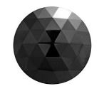 Jewel 30mm Round Faceted - Black