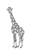 GST Bevel Cluster Small Giraffe, brown, clear, grey